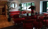 The waiting area and bar