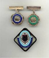 Oldham School of Nursing badges.