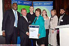 PICTURED (from the left) are David Lammy, Minister for Skills; Cyril Brandford, chairman of the governors; Matthew Smith, a construction apprentice; Kath Thomas, college principal; Lyndsey Seville, student governor; Jacqui Rogers, director of technologies