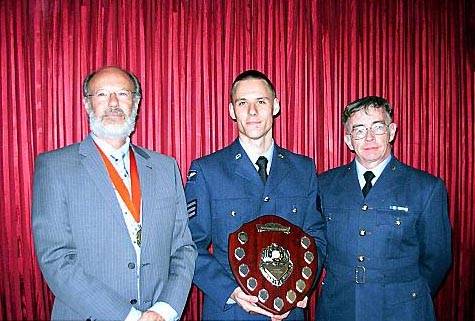 Michael Kostecky (cadet of the year) attached of Saddleworth Air Cadets who recently held their first Awards Presentation Ceremony. The awards were presented by Wing Commander S. Molloy; Keith Begley, Vice Chairman, Saddleworth Parish Council and Mr Phil Wiggett from Saddleworth Round Table. 