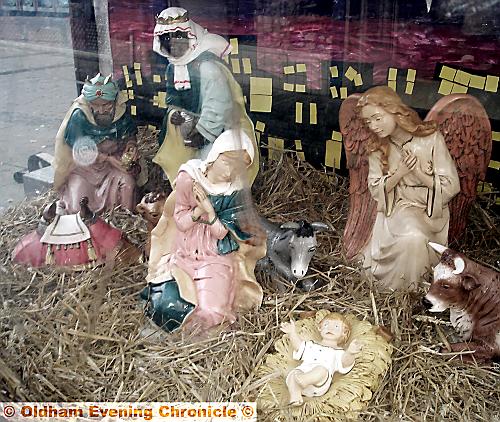 VANDALS damaged this Christmas Nativity scene 