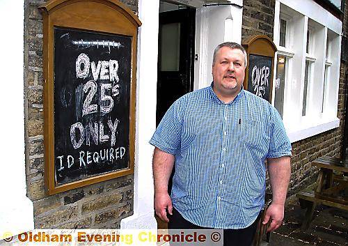 Regretful . . . Wayne Lawson, landlord of the Hare and Hounds in Uppermill 