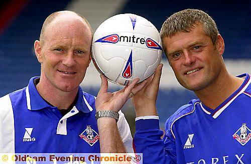 DREAM TEAM? Latics legends Andy Ritchie (left) and Frank Bunn are being linked to take the reins at Boundary Park. 