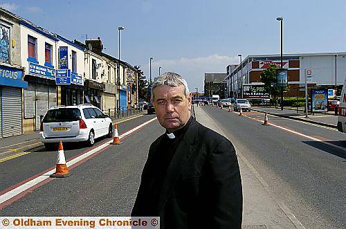 HOT FOOD RUN . . . Rev Paul Plumpton on Huddersfield Road. 