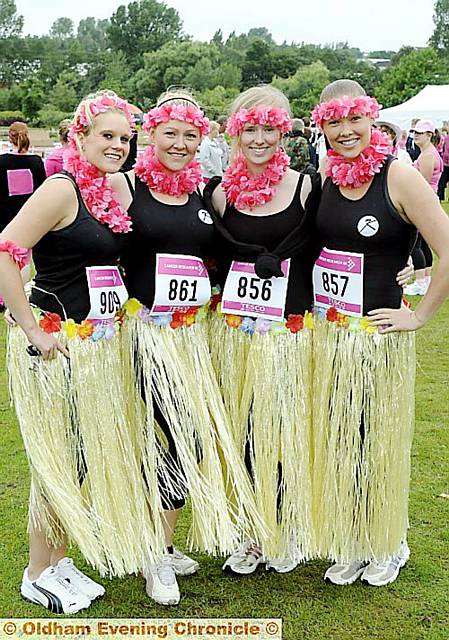 Hula girls (from the left) Jenny Czajkowskyj, Leanne Hampson, Ashleigh Barnes and Kirsten Hampson 