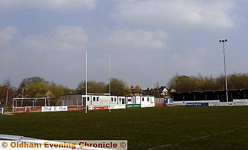ALL change . . . Oldham’s six temporary buildings will be situated between the clubhouse and the pitch
