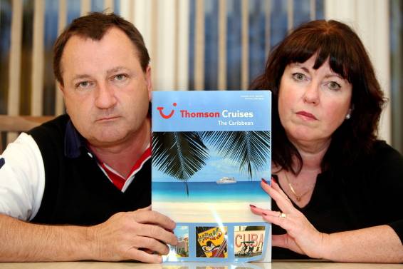 NO going back . . . Chris and Denise fell ill on board the Thomson Dream cruise ship 

