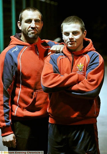 WELCOME ON BOARD . . . coach Scott Naylor (left) with new loan signing Adam Files. 