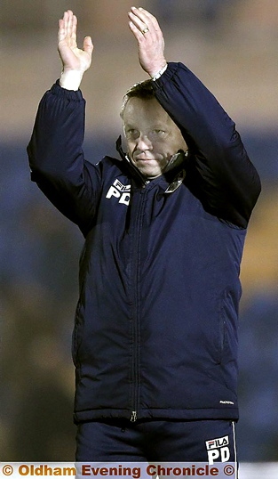 PAUL DICKOV . . . the Athletic boss has stressed the importance of hard graft and not allowing the opposition to settle. 