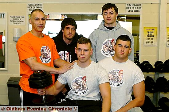 MUSCLE MEN: Mark Judge (back, left), Franco Llenhardt, Jack Revans. Joe Callaghan (front, left) and Jack Barr. Not pictured Chris Bennett. 