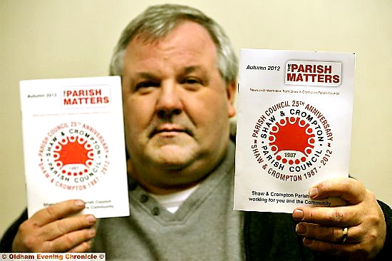 COUNCILLOR Steve Bashforth with copies of the misposted mag 

