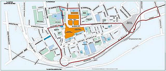 OLDHAM circular . . . the new shuttle route 
