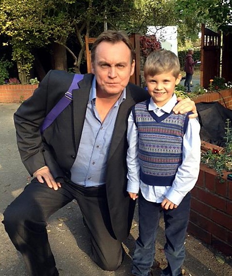 From There to Here star Philip Glenister with young actor Matthew Lowe 
