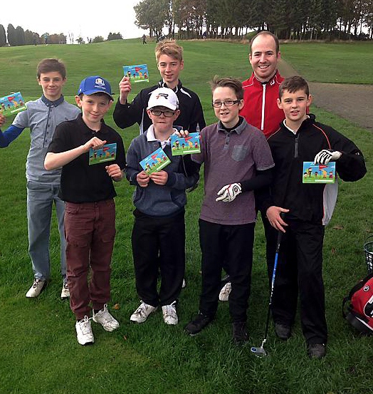JORDAN FLint with the rookie golfers and Crompton and Royton 
