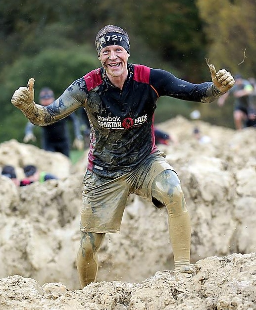 Mud, mud, glorious mud . . . a thumbs up from Steve Hill  