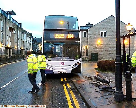 The bus at its resting point in Uppermill  

