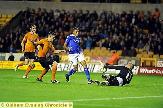 BETS probe . . . Cristian Montano in the match with Wolves 
