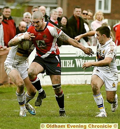 DAVE Cookson in action for Oldham RL Club. 
