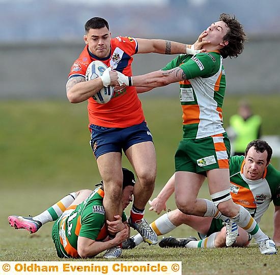 ON THE MOVE: Sam Gee tries to get Oldham going, but to no avail. 