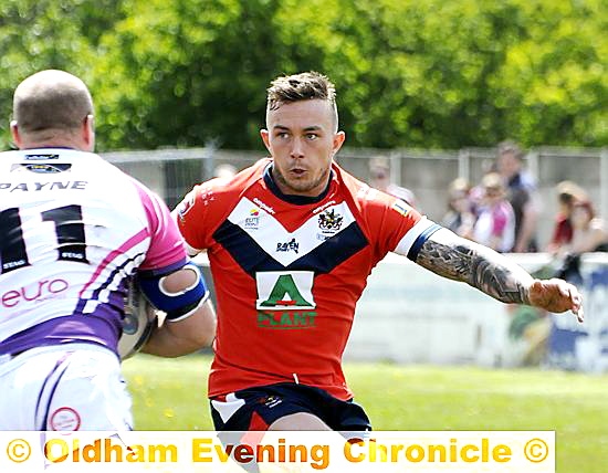 DANNY Whitmore attempts to halt a Gateshead Thunder attack, moments before he suffered a broken arm. 
