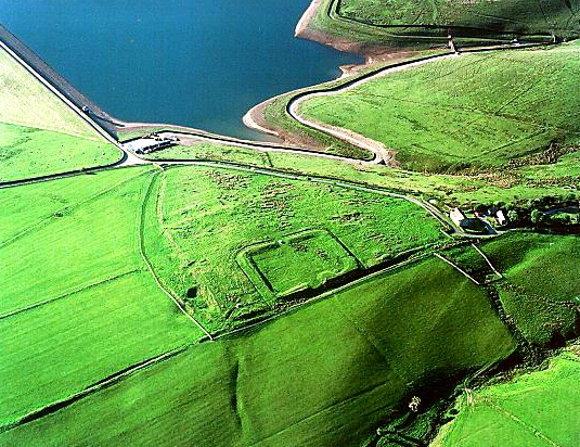 VIEW from above... an aerial photo of the Castleshaw site 
