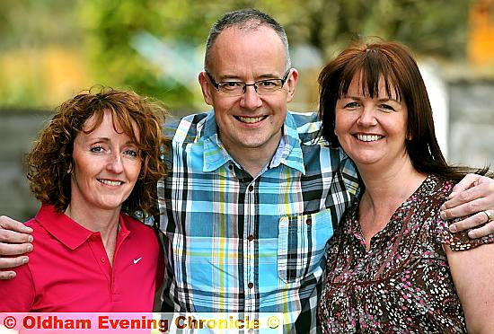 THAT’S what friends are for: Liz Whitworth (left) donated a kidney to Mark Holden (centre). Liz is a lifetime friend of Ruth Holden (right) 
