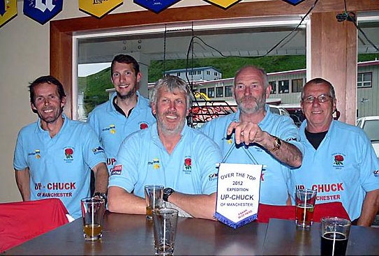 CREW mates . . . Frank (second from right) with his sailing team  

