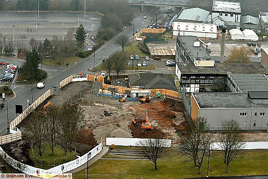 CHANGING landscape . . . the Oldham College development where the new UTC will sit along Middleton Road 

