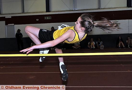 high-flying Year Eight high-jumper Tia Whiteley from Crompton House 