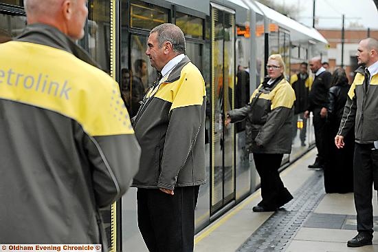 NO escape . . . ticket inspectors get ready to pounce at the King Street tram stop