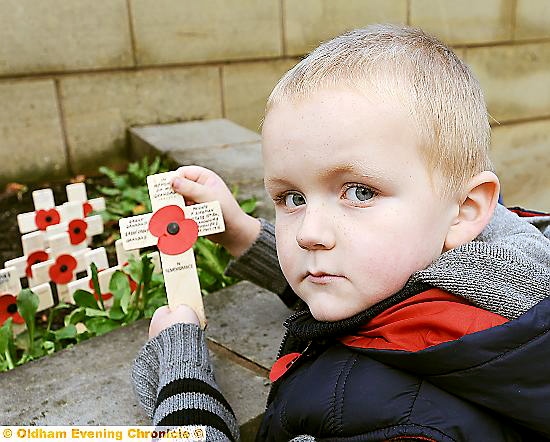 A POIGNANT moment for little Euan Blairs