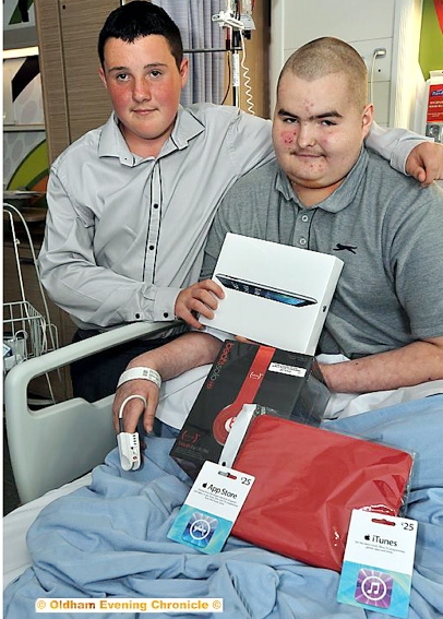 Steven Allen (right) with his fund-raising pal Jordan Martin.