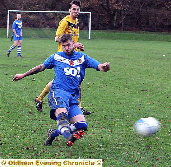 PICK THAT OUT: Gareth Chew scores for Diggle. Picture: Paul Sterritt