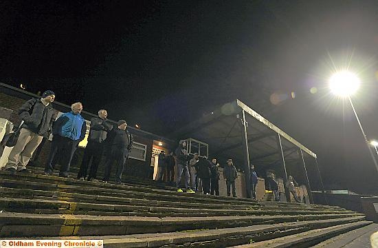 WE’LL SUPPORT YOU EVERMORE: fans watch Boro’s midweek home match against Rochdale Town. 