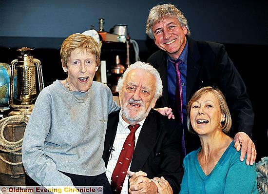 Veteran BBC Children's actor and presenter Bernard Cribbins (centre), with fellow cast members (l-r) Deddie Davies, Gary Warren and Jenny Agutter, after he received the annual J M Barrie Award for a lifetime of unforgettable work for children on stage, film, television and record