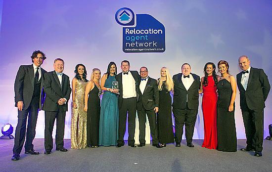RYDER and Dutton directors and staff are pictured with host - actor Stephen Mangan (far left) - and Relocation Agent Network managing director Richard Tucker (far right) at the awards ceremony