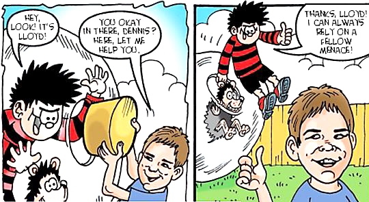 Lloyd coulter: immortalised in cartoon form by the Beano. Frames copyright DC Thomson & Co. Ltd
