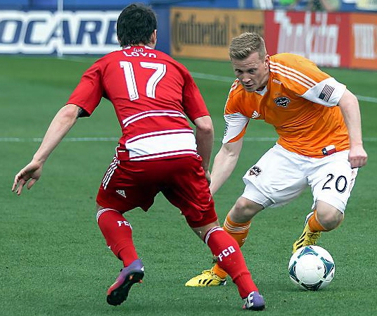 OLDHAM-born Andy Driver, pictured here for Houston Dynamo but currently a free agent. 