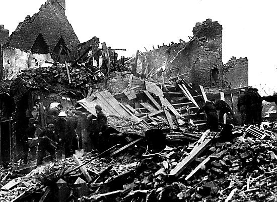 Abbeyhills Road V1 bomb damage. December 24, 1944