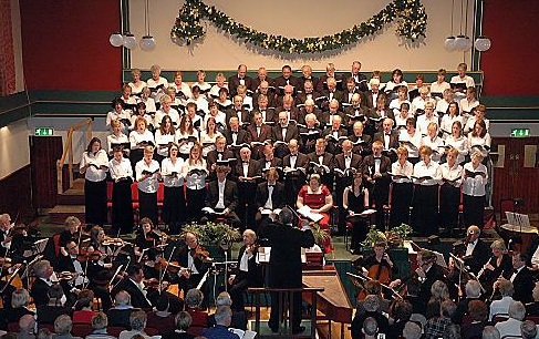 The Saddleworth Male Voice Choir and augmented ladies chorus