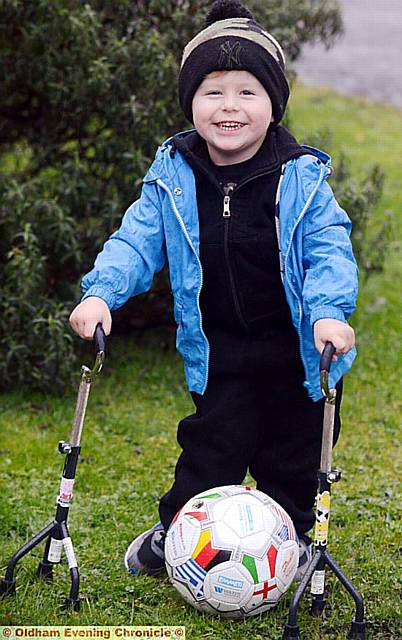 GREAT strides . . . Leo Stott has achieved his dream to walk.