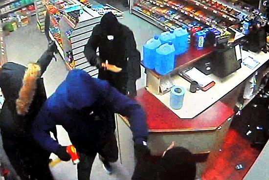 CCTV footage of the armed robbery