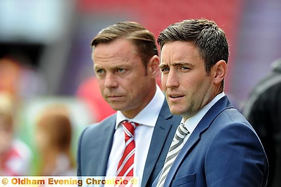 MANAGERS PAST AND PRESENT: Lee Johnson (right) will be looking to outwit his Latics predecessor Paul Dickov when his team hosts Doncaster in the second round of the FA Cup on Saturday.
