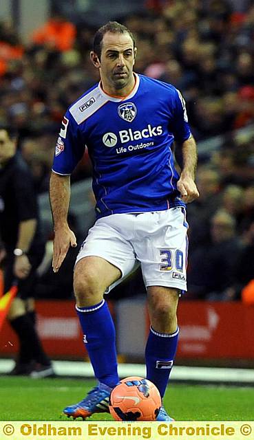 Gary Harkins made his Athletic debut in the second half at Anfield.