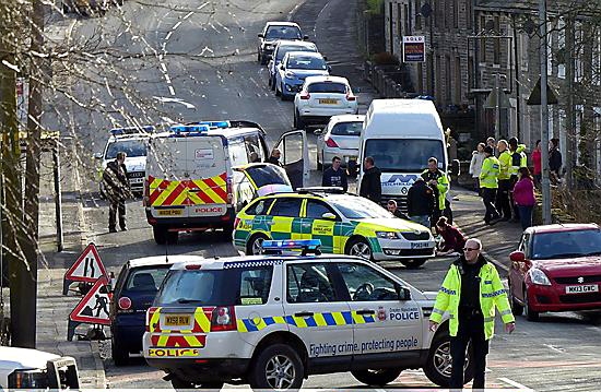 EMERGENCY vehicles at the scene of the incident in Ripponden Road. Picture by reader Councillor Alan Roughley