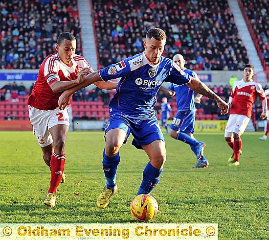 Jonson Clarke-Harris, in action against Swindon 
