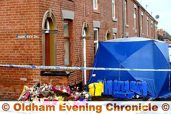 MURDER scene: the couple’s Bamford Street home shortly after Jabeen’s body was found 