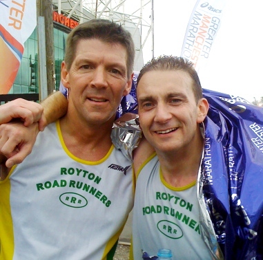 Shane Reading (right) with Royton Road Runner John Lambe 
