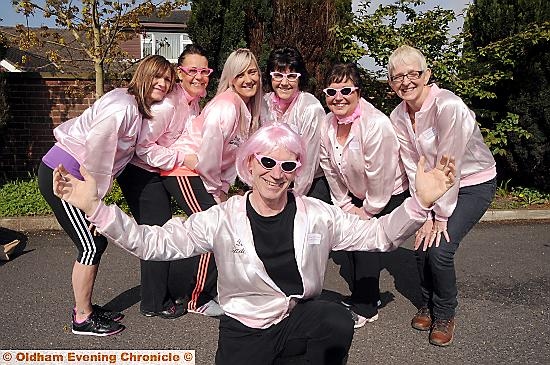 THIS happy band of walkers was tickled pink to stride out for a great cause. Pictured are Robert McDonald, front, with Debbie Clough, (rear, l-r) Jackie Backhouse, Sara Clough, Helen Kostyk, Ruth McDonald and Christine Colton. 
