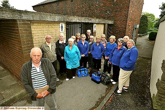 CAN’T spend a penny . . . bowlers at High Crompton Park